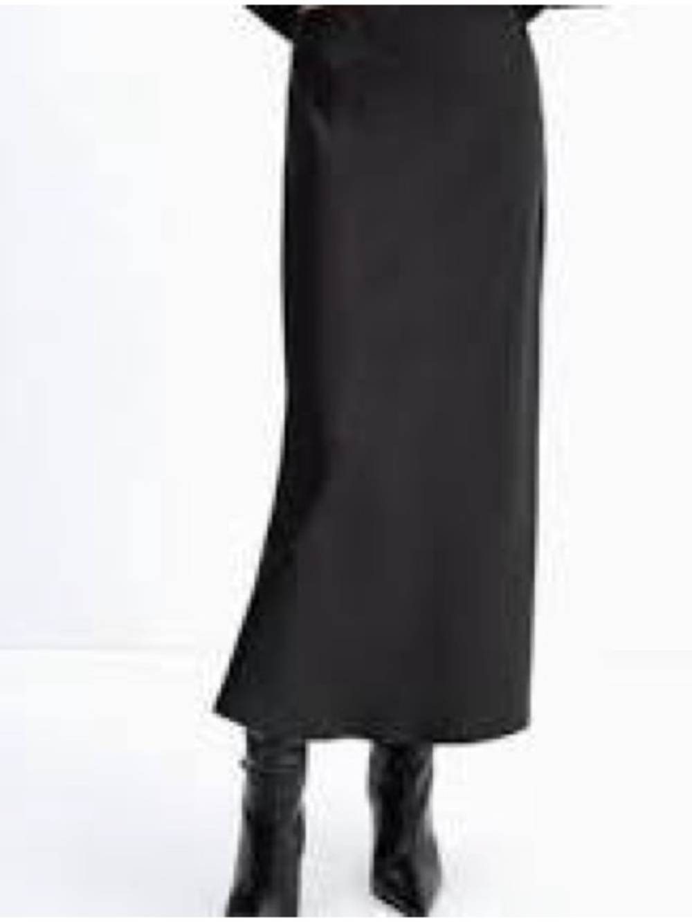 Mango satin midi skirt in black - Small